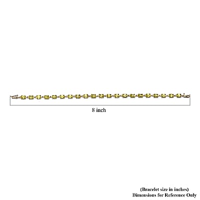 Luxoro AAA Canary Tourmaline 8.35 ctw Link Bracelet In 14K Yellow Gold (7.25 In)
