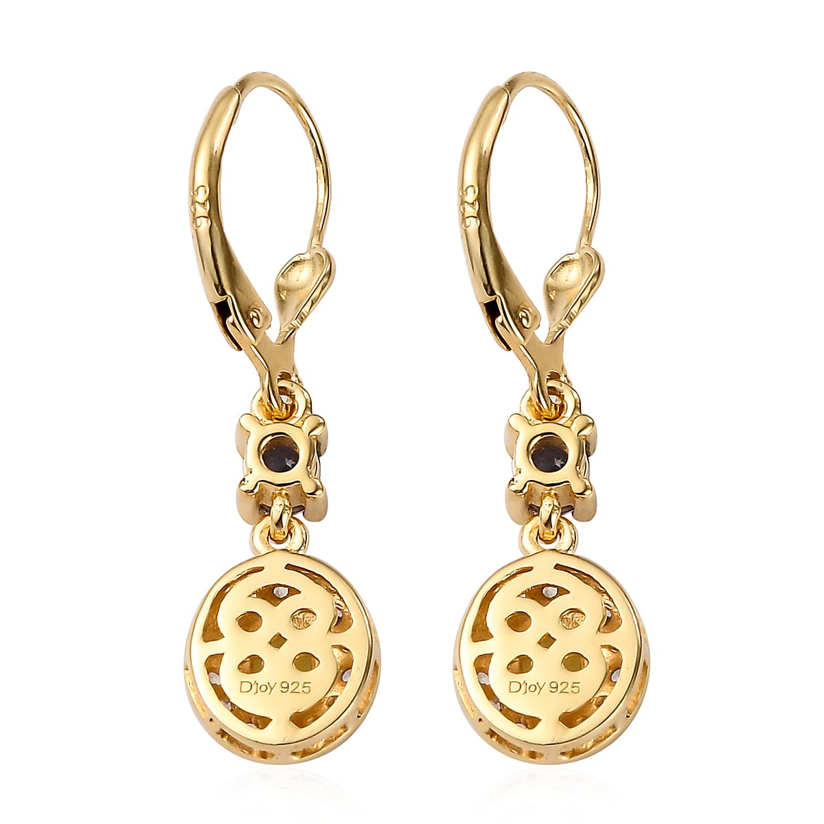 AAA Natural Tanzanian Canary Tourmaline and Multi Gemstone Lever Back Earrings in Vermeil Yellow Gold Over Sterling Silver 1.35 ctw