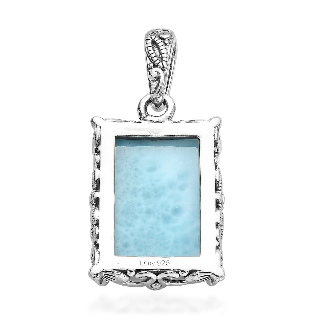 Artisan Crafted Larimar Fancy Pendant in Sterling Silver 17.27 ctw