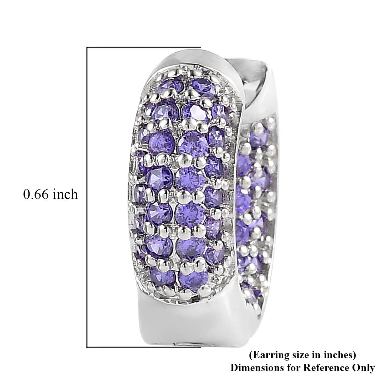 Karis Simulated Purple Diamond Hoop Earrings in Platinum Bond 3.25 ctw image number 4