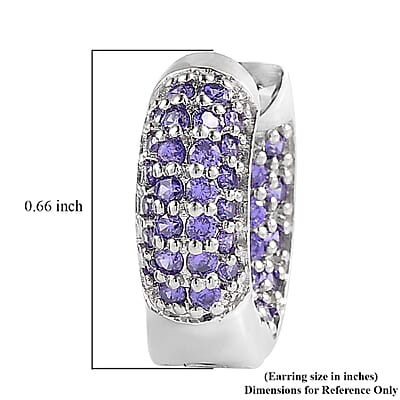 Karis Simulated Purple Diamond Hoop Earrings in Platinum Bond 3.25 ctw