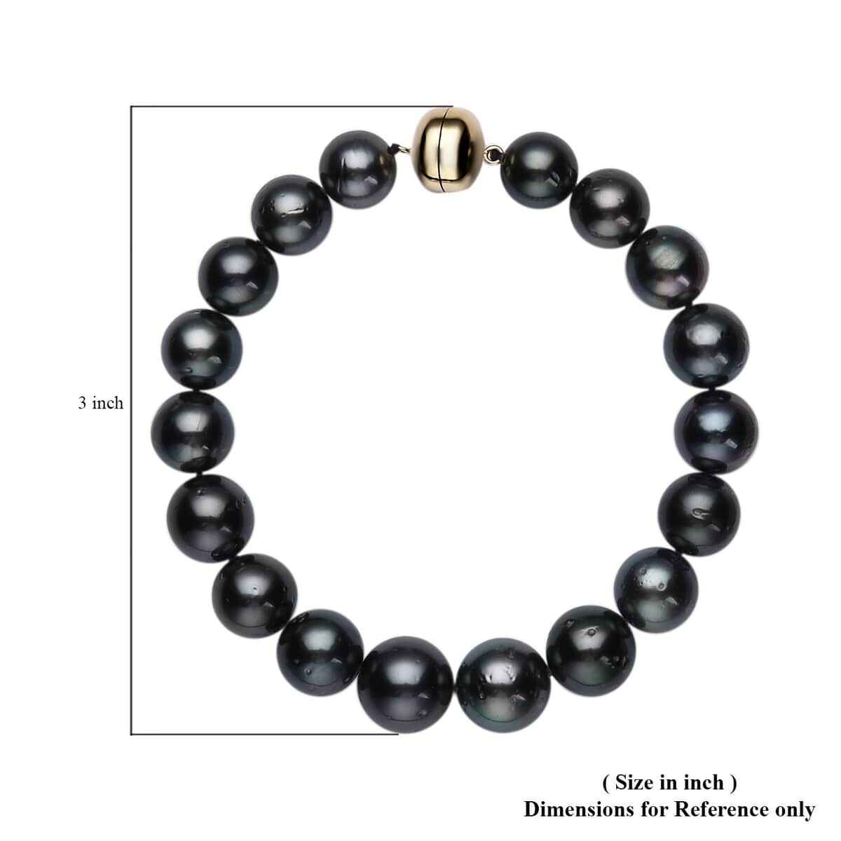 Iliana 18K Yellow Gold Magnetic Lock AAA Tahitian Cultured Pearl Bracelet (7.25 In) image number 4