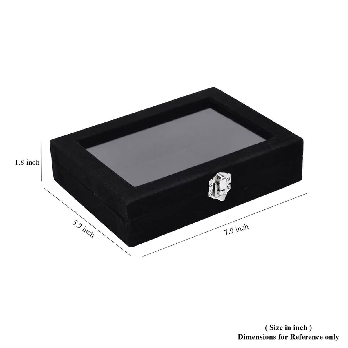 Black Velvet Earrings Box with Glass Window image number 6