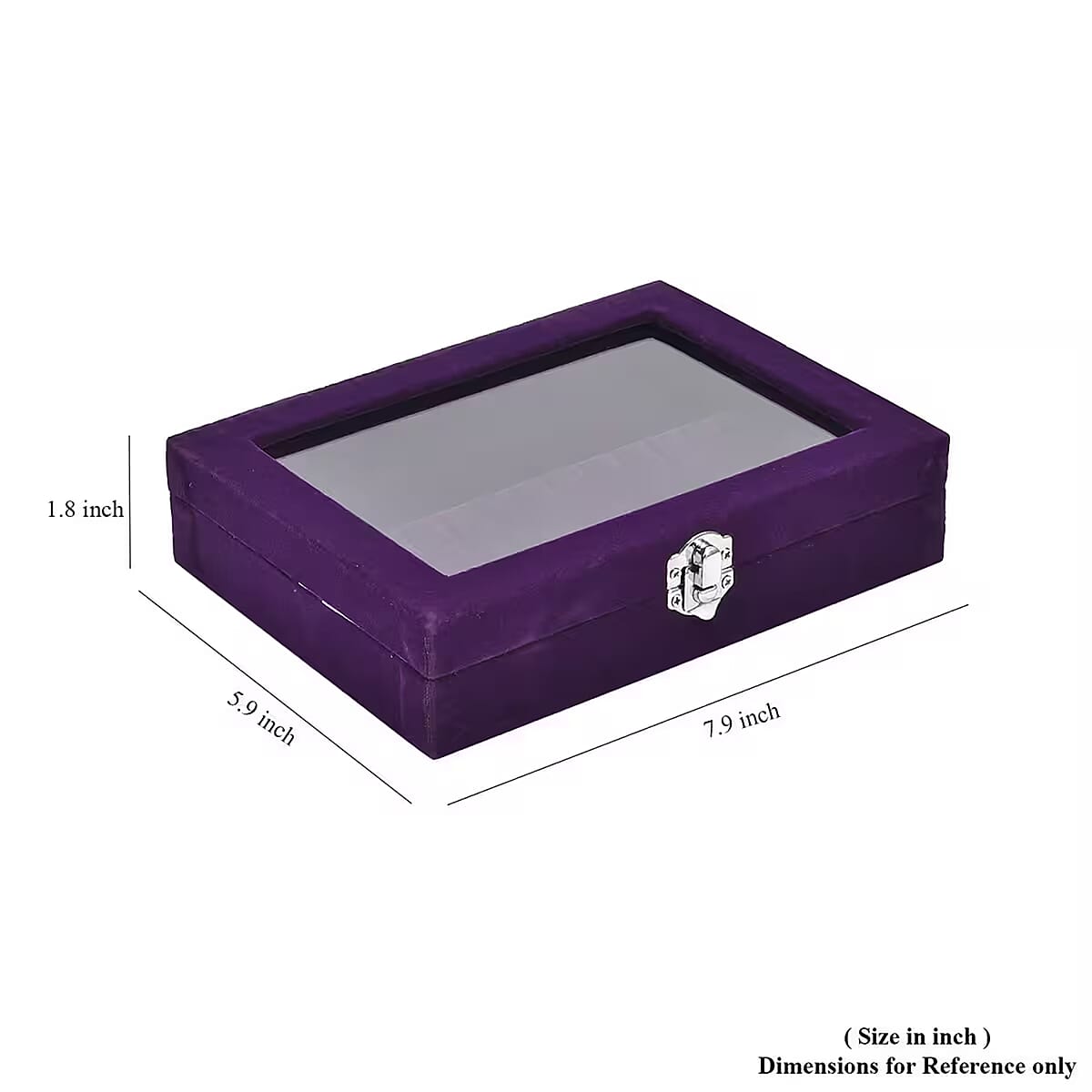 Livmore Purple Velvet Earrings Box with Glass Window image number 6