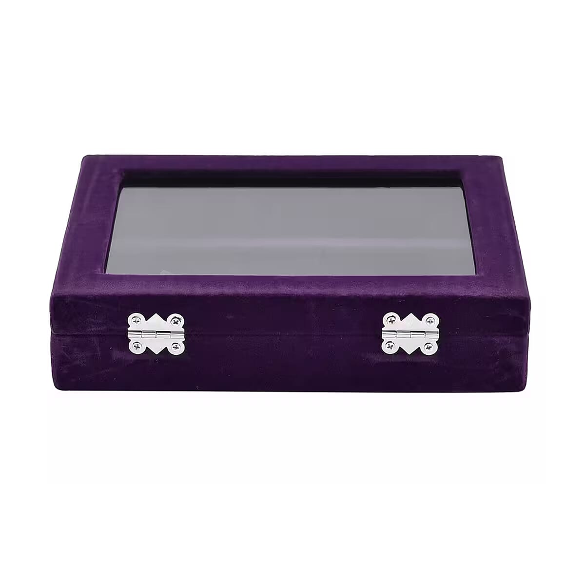 Livmore Purple Velvet Earrings Box with Glass Window image number 7