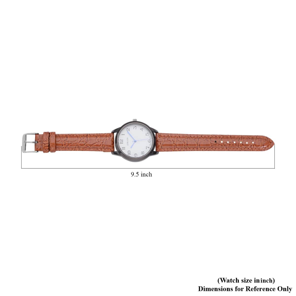 Strada Japanese Movement Watch with Light Brown Crocodile Embossed Faux Leather Strap (38mm) image number 6