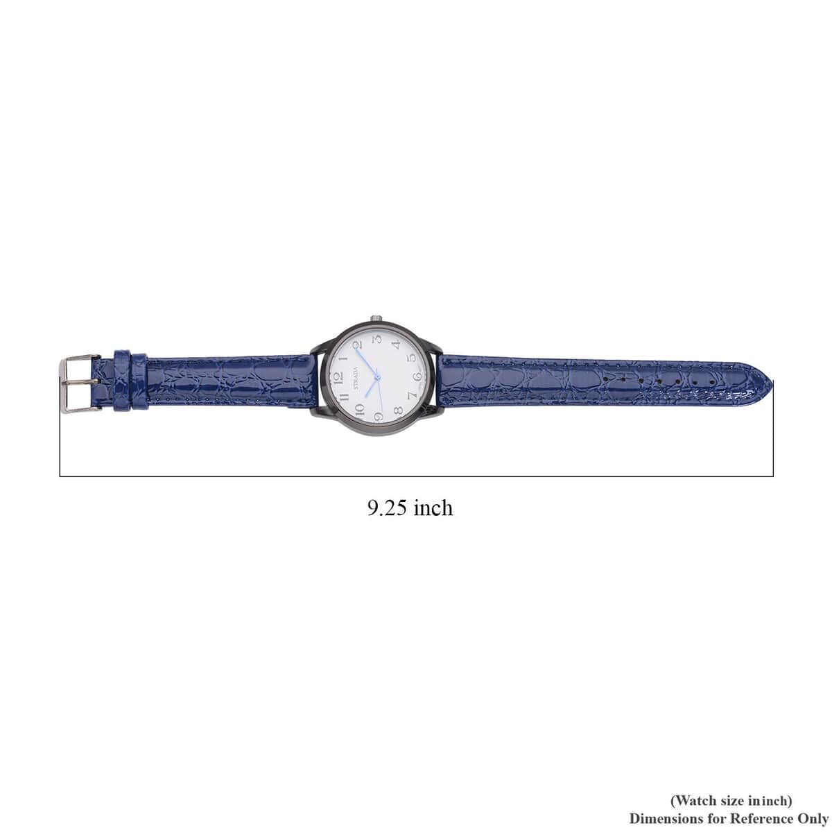 Strada Japanese Movement Watch with Navy Blue Crocodile Embossed Faux Leather Strap (38mm) image number 6