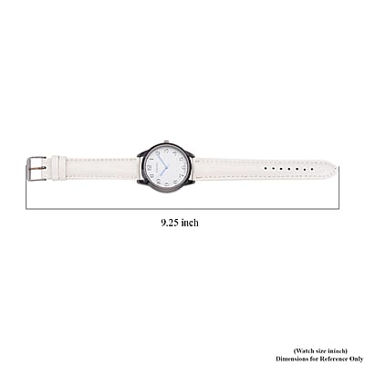 Strada Japanese Movement Watch with White Crocodile Embossed Faux Leather Strap (38mm)