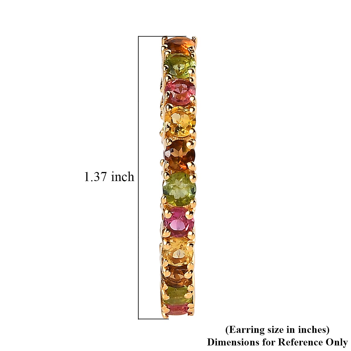 Multi-Tourmaline Inside Out Hoop Earrings in Vermeil Yellow Gold Over Sterling Silver 4.10 ctw