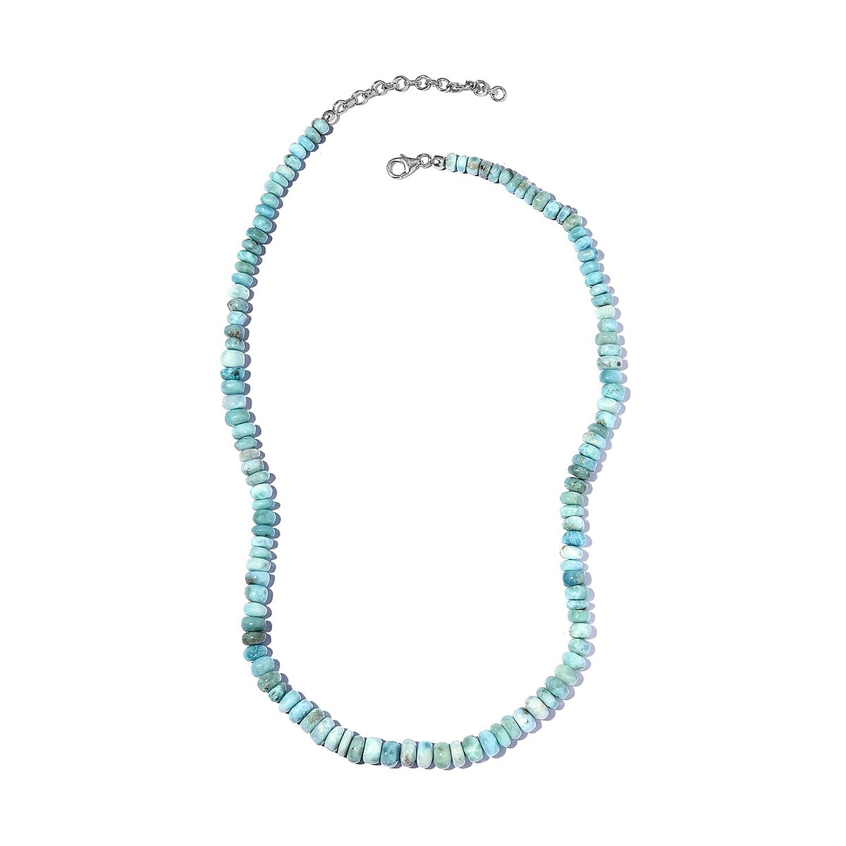 Larimar Beaded Necklace 18-20 Inches in Rhodium Over Sterling Silver 148.85 ctw image number 0