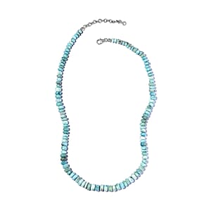 Larimar Beaded Necklace 18-20 Inches in Rhodium Over Sterling Silver 148.85 ctw