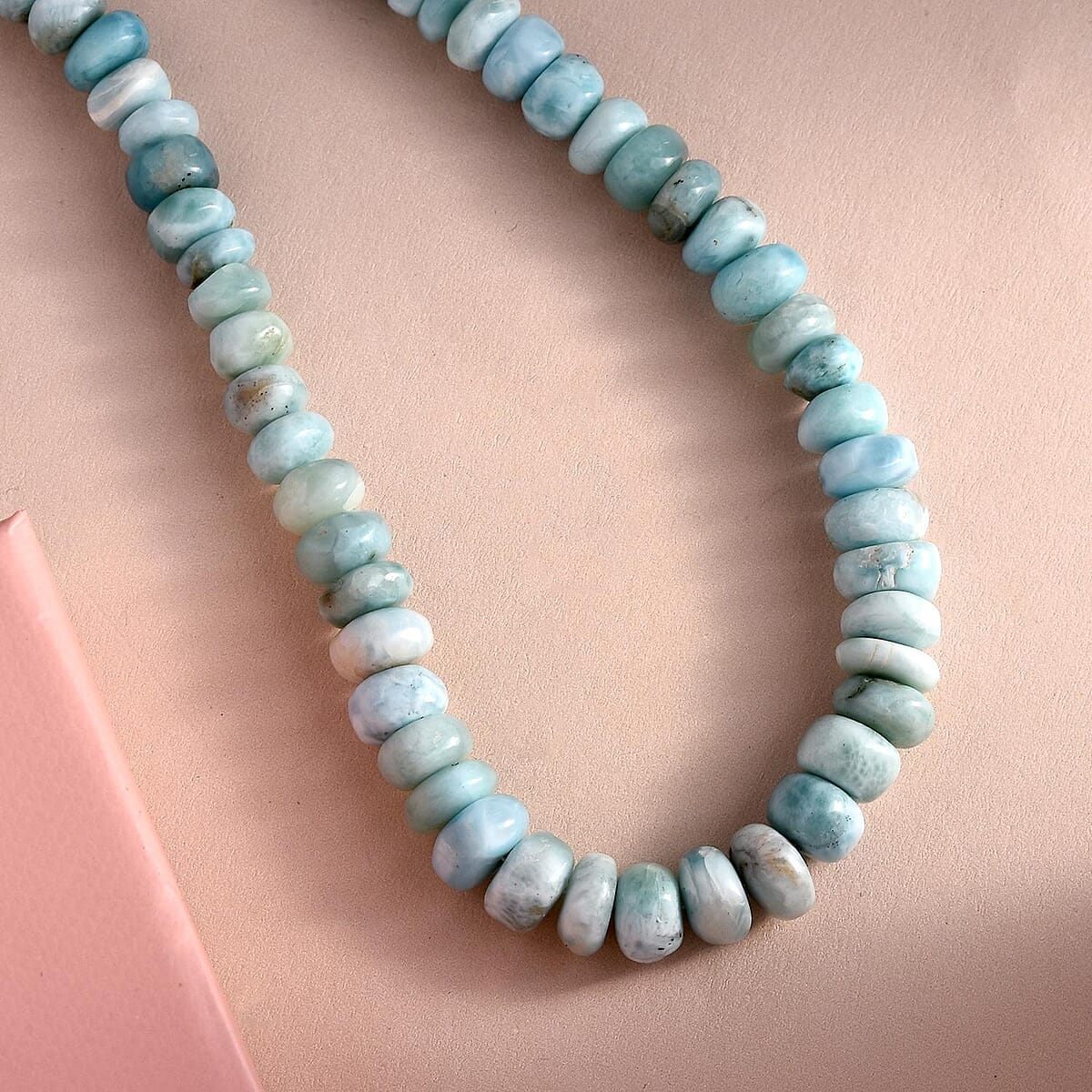 Larimar Beaded Necklace 18-20 Inches in Rhodium Over Sterling Silver 148.85 ctw image number 1