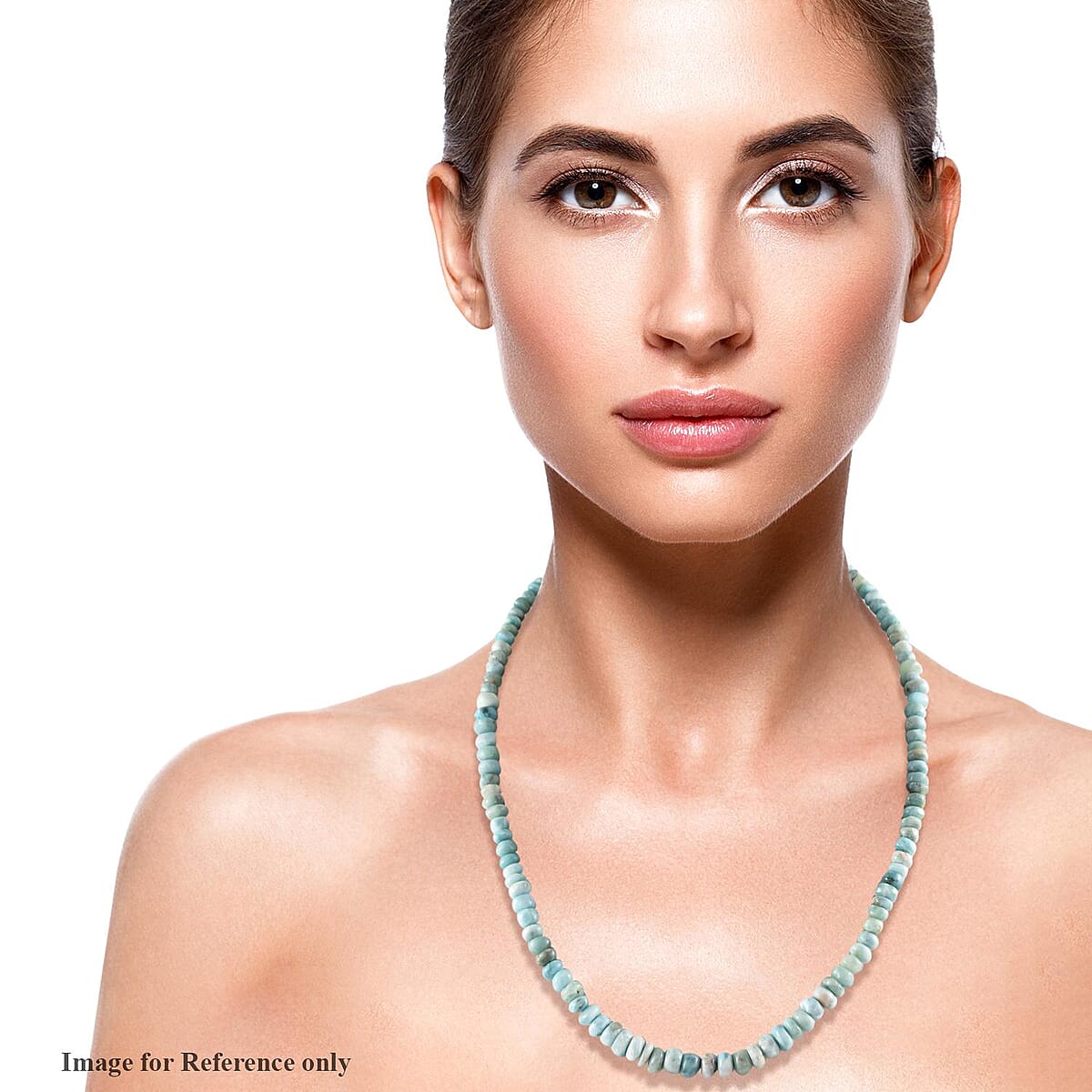 Larimar Beaded Necklace 18-20 Inches in Rhodium Over Sterling Silver 148.85 ctw image number 2