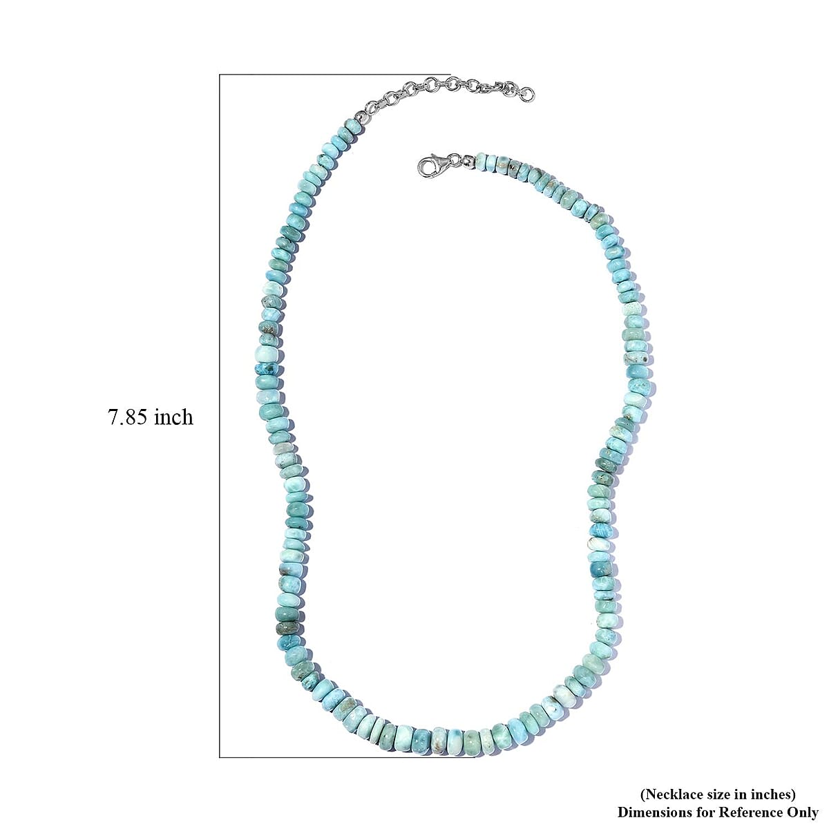 Larimar Beaded Necklace 18-20 Inches in Rhodium Over Sterling Silver 148.85 ctw image number 5