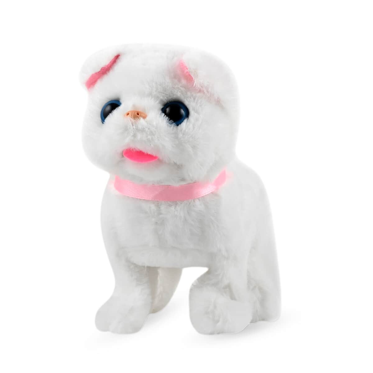 White Electric Walking Plush Cat (6.3"x6.3"x2.8'') Battery 2xAA (Not Included) image number 0