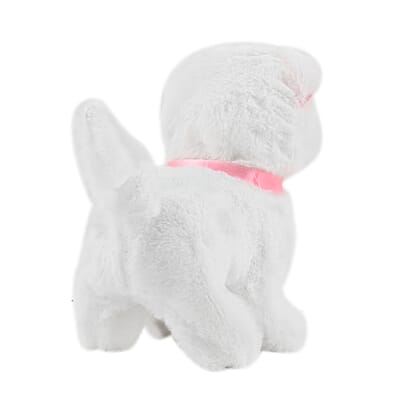 White Electric Walking Plush Cat (Battery 2xAA Not Included)