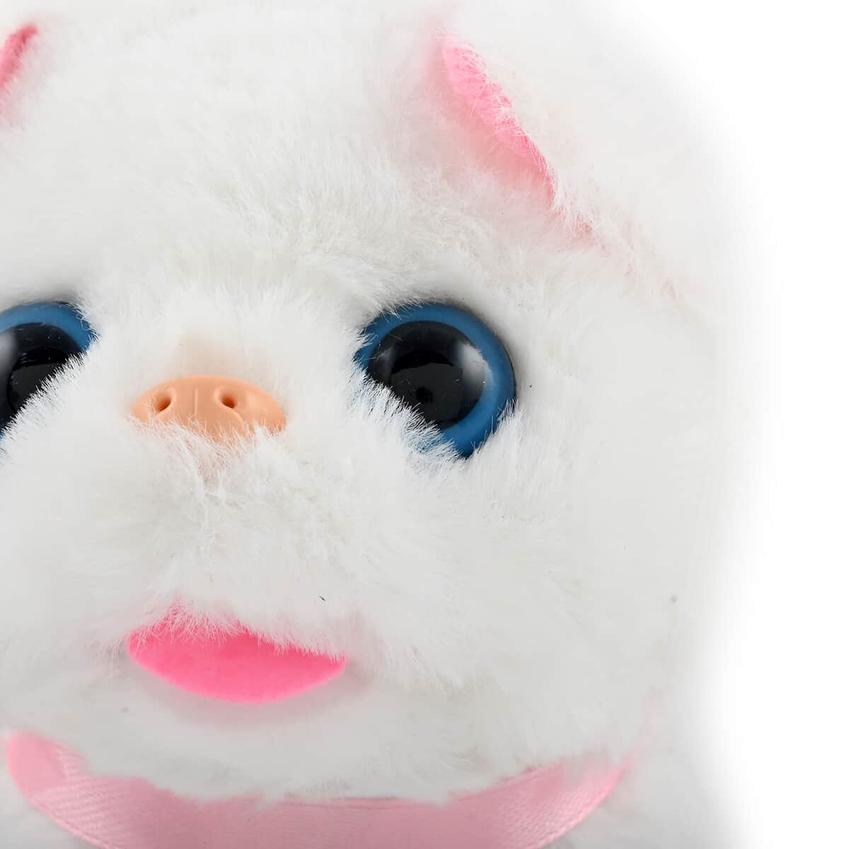 White Electric Walking Plush Cat (6.3"x6.3"x2.8'') Battery 2xAA (Not Included) image number 6