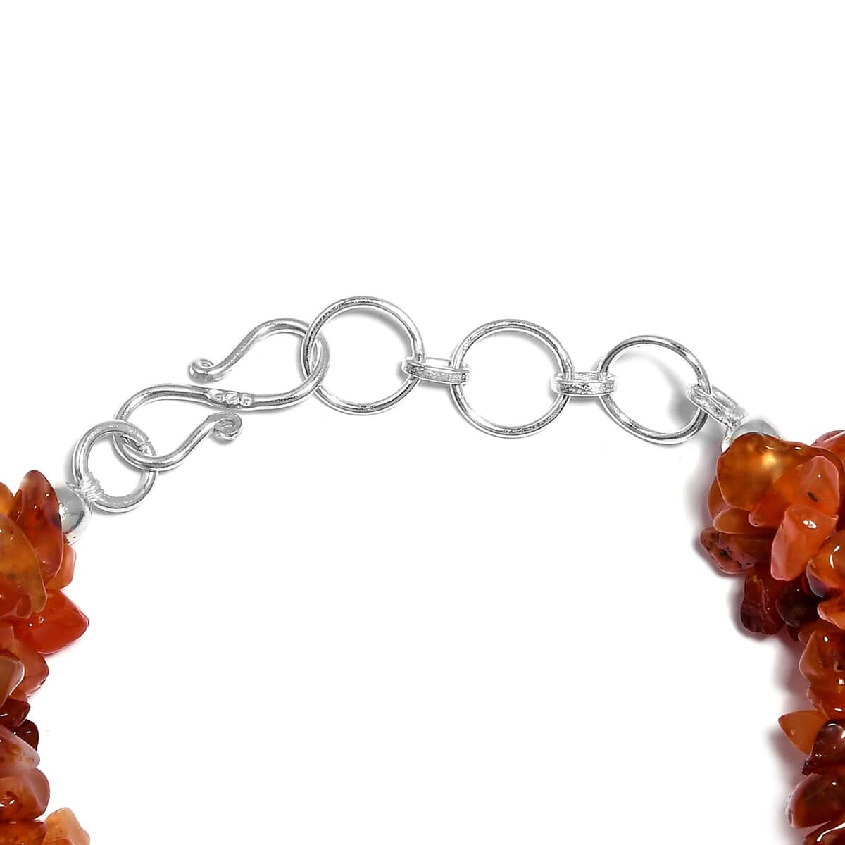 Carnelian Chips Multi Strand Bracelet in Platinum Over Sterling Silver (7.25 In) 128.75 ctw image number 3