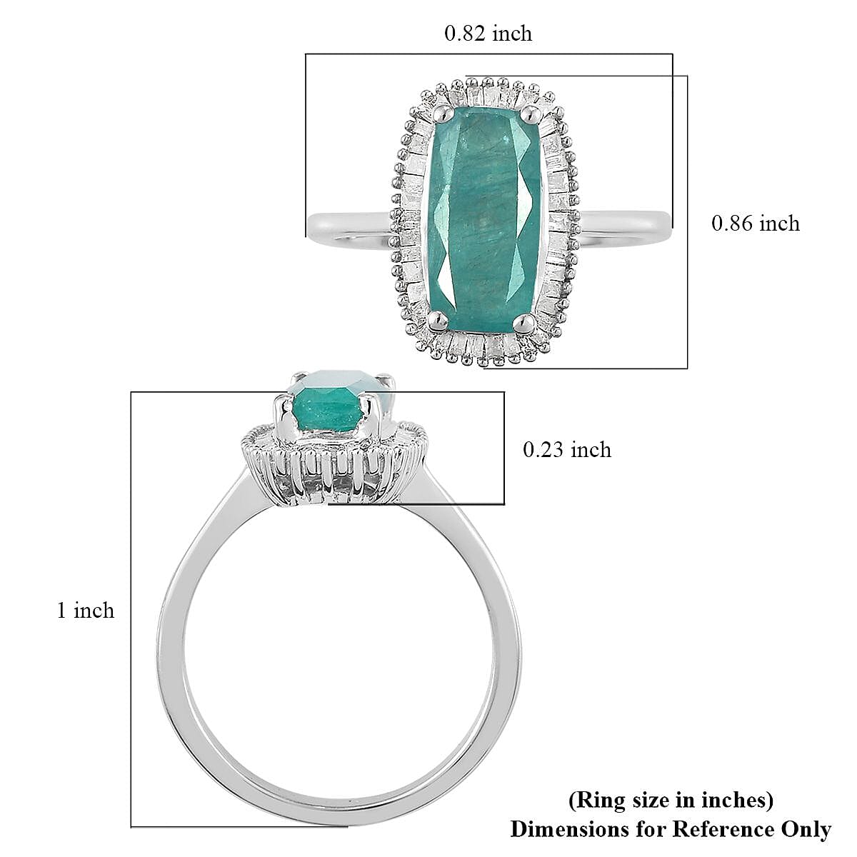 Grandidierite, Diamond Halo Ring in Platinum Over Sterling Silver, Wedding Rings For Women 2.60 ctw (Size 6.0) image number 5