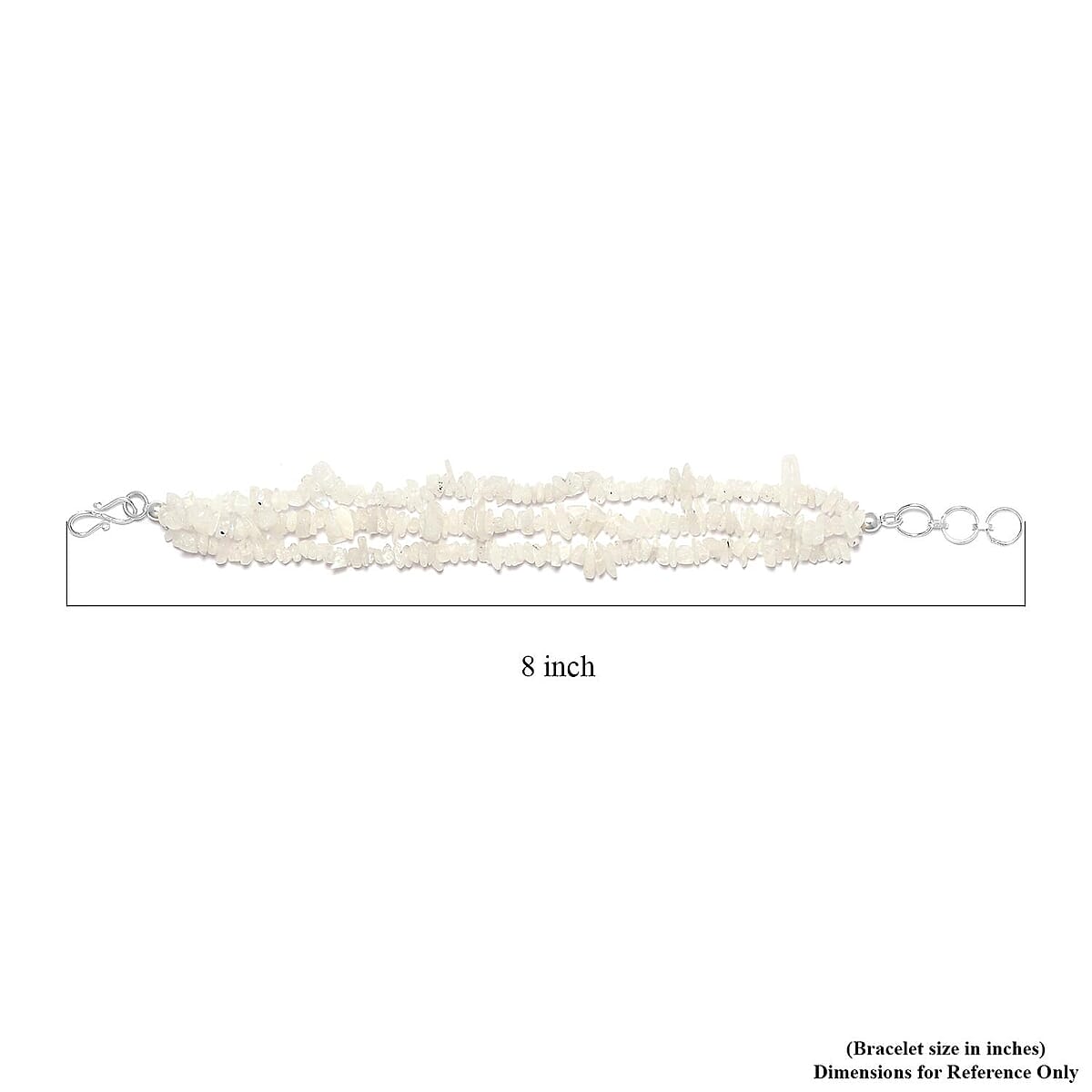 Rainbow Moonstone Chips Multi Strand Bracelet in Platinum Over Sterling Silver (7.25 In) 105.15 ctw image number 4