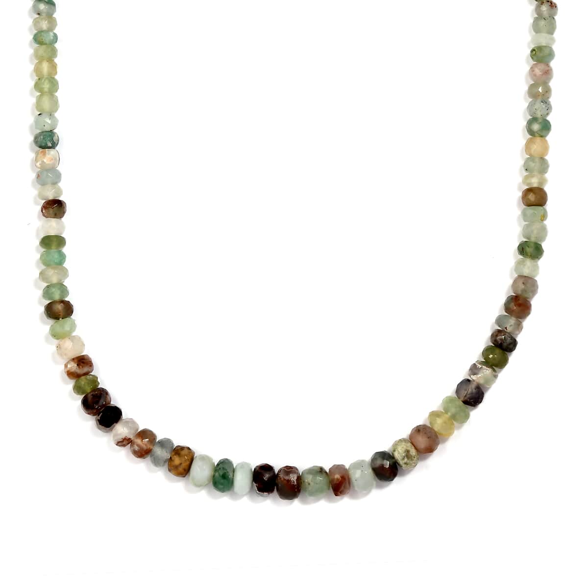 Natural Zimbaprase Beaded Necklace 20 Inches in Sterling Silver 95.20 ctw image number 0