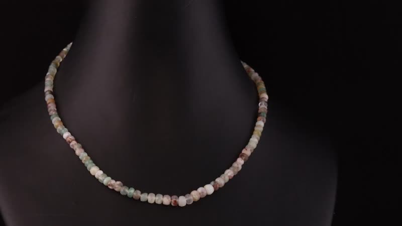 Natural Zimbaprase Beaded Necklace 20 Inches in Sterling Silver 95.20 ctw