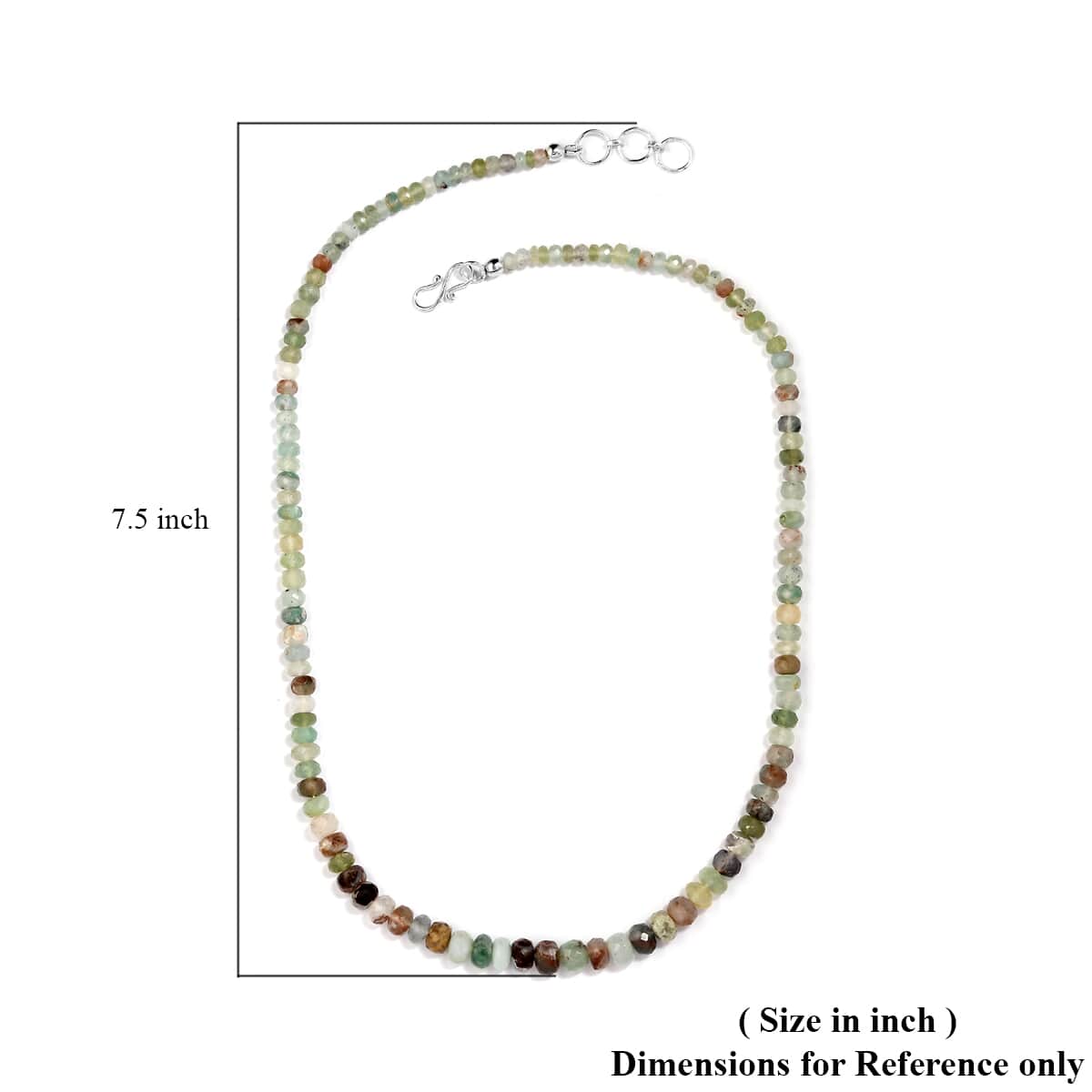 Natural Zimbaprase Beaded Necklace 20 Inches in Sterling Silver 95.20 ctw image number 5