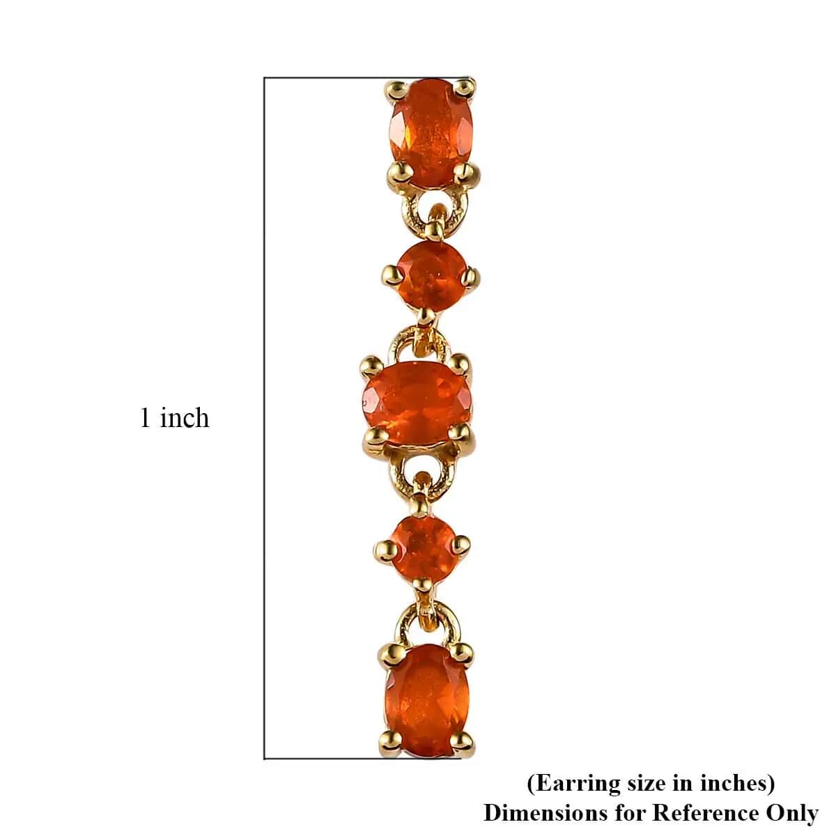 Mexican Fire Opal Earrings, Dangling Earrings, Sterling Silver Earrings, Opal Dangle Earrings 0.85 ctw image number 5