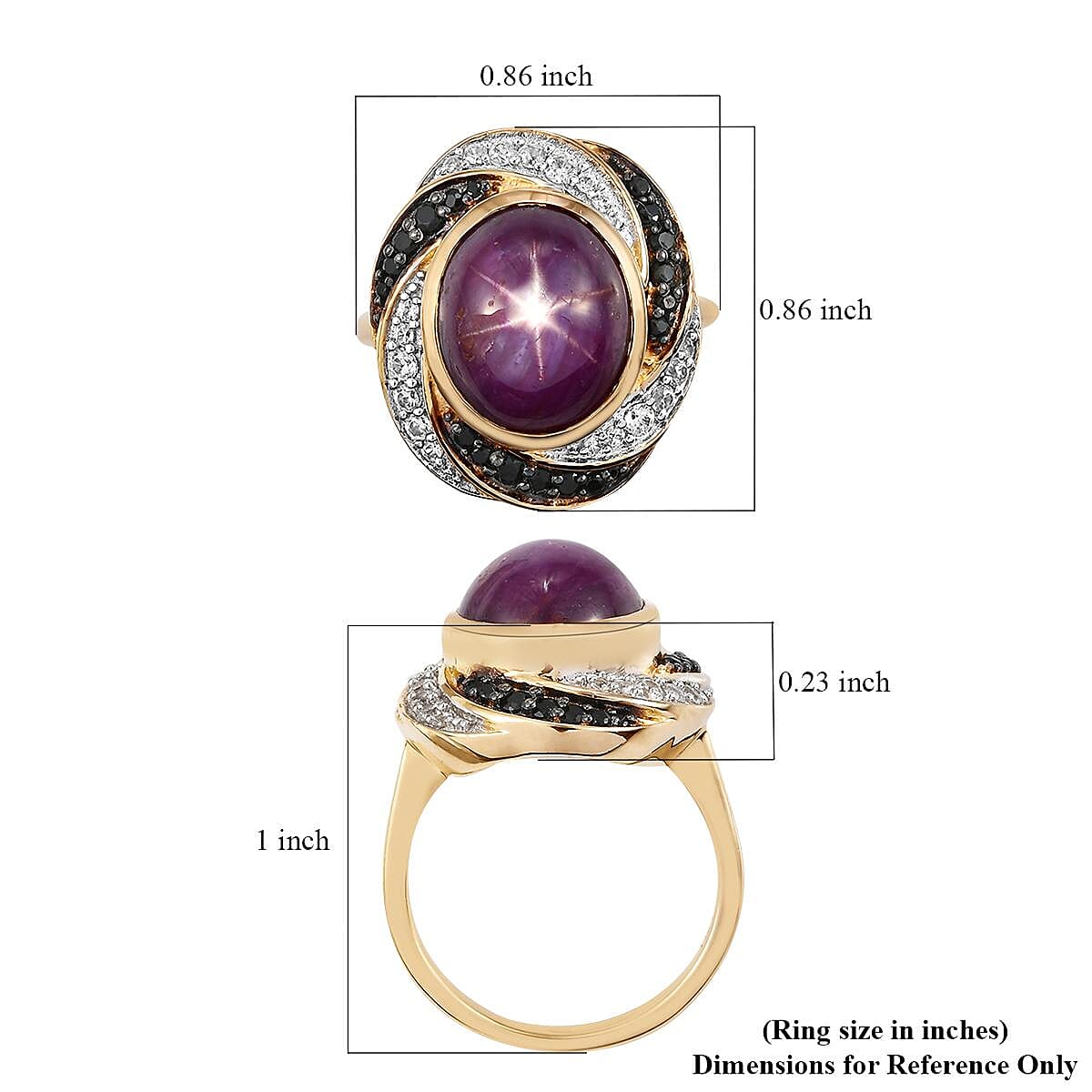 Indian Star Ruby and Multi Gemstone Ring in Vermeil Yellow Gold Over Sterling Silver (Size 7.0) 9.50 ctw image number 5