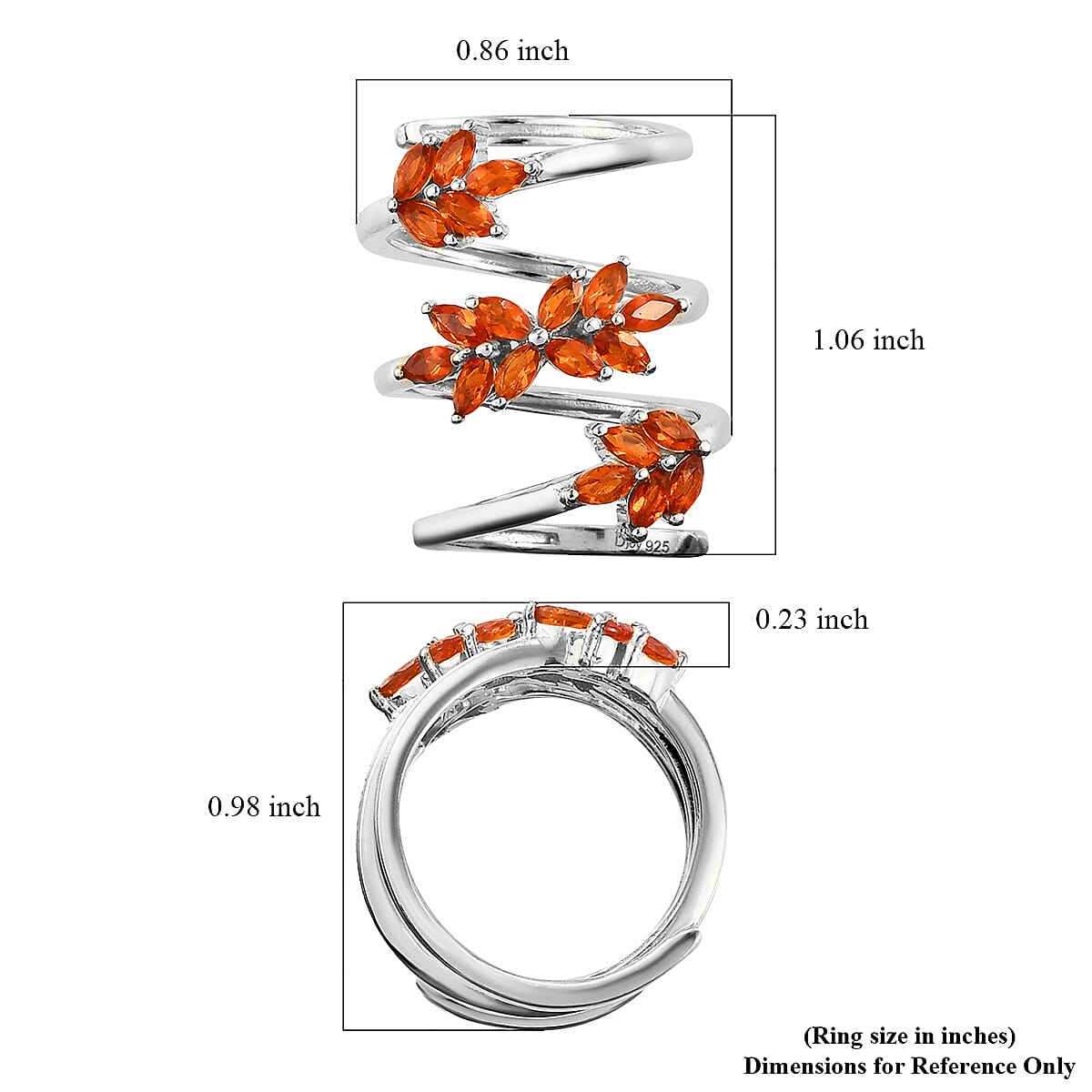 Crimson Fire Opal Ring in Platinum Over Sterling Silver (Size 8.0) 1.10 ctw image number 5