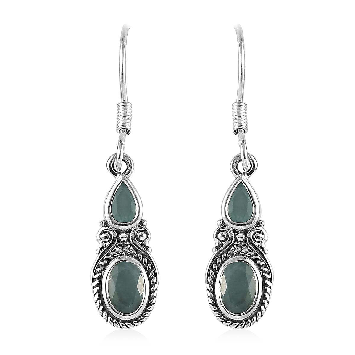 Artisan Crafted Premium Grandidierite Fancy Earrings in Sterling Silver 1.25 ctw