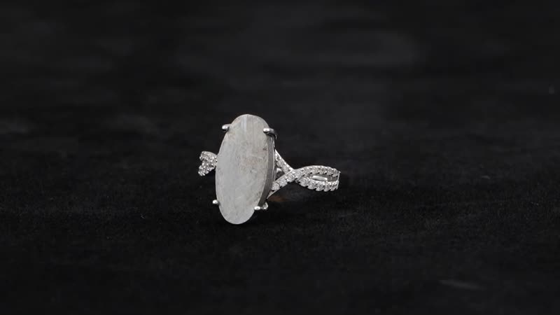 Marvelous Meteorites, Natural White Zircon Infinity Shank Ring in Rhodium Over Sterling Silver (Size 10.0) 9.35 ctw