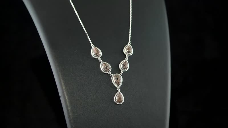 Artisan Crafted Natural Yooperlite Fancy Necklace 18 Inches in Sterling Silver 12.65 ctw with Free UV Flash Light