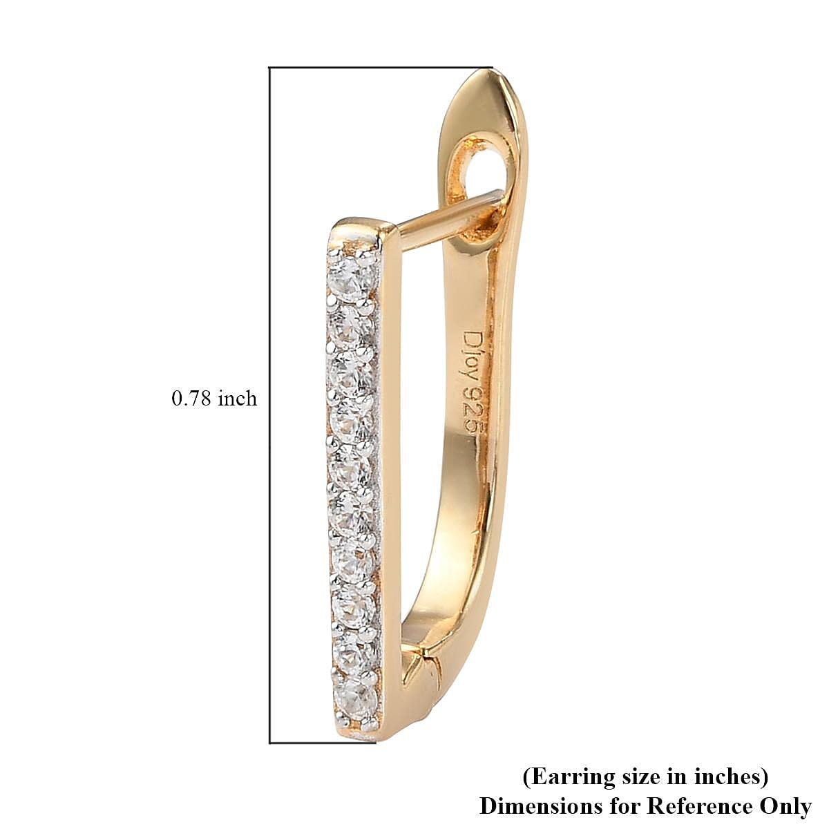 White Zircon 0.40 ctw Huggie Hoop Earrings in Vermeil Yellow Gold Over Sterling Silver