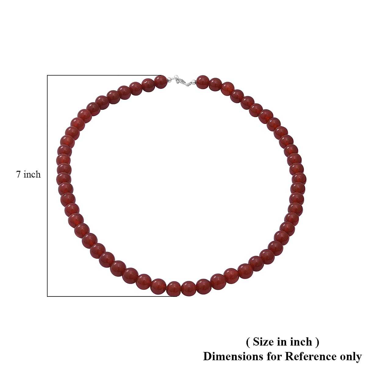 Carnelian Beaded Necklace 18 Inches in Sterling Silver 150.00 ctw image number 4