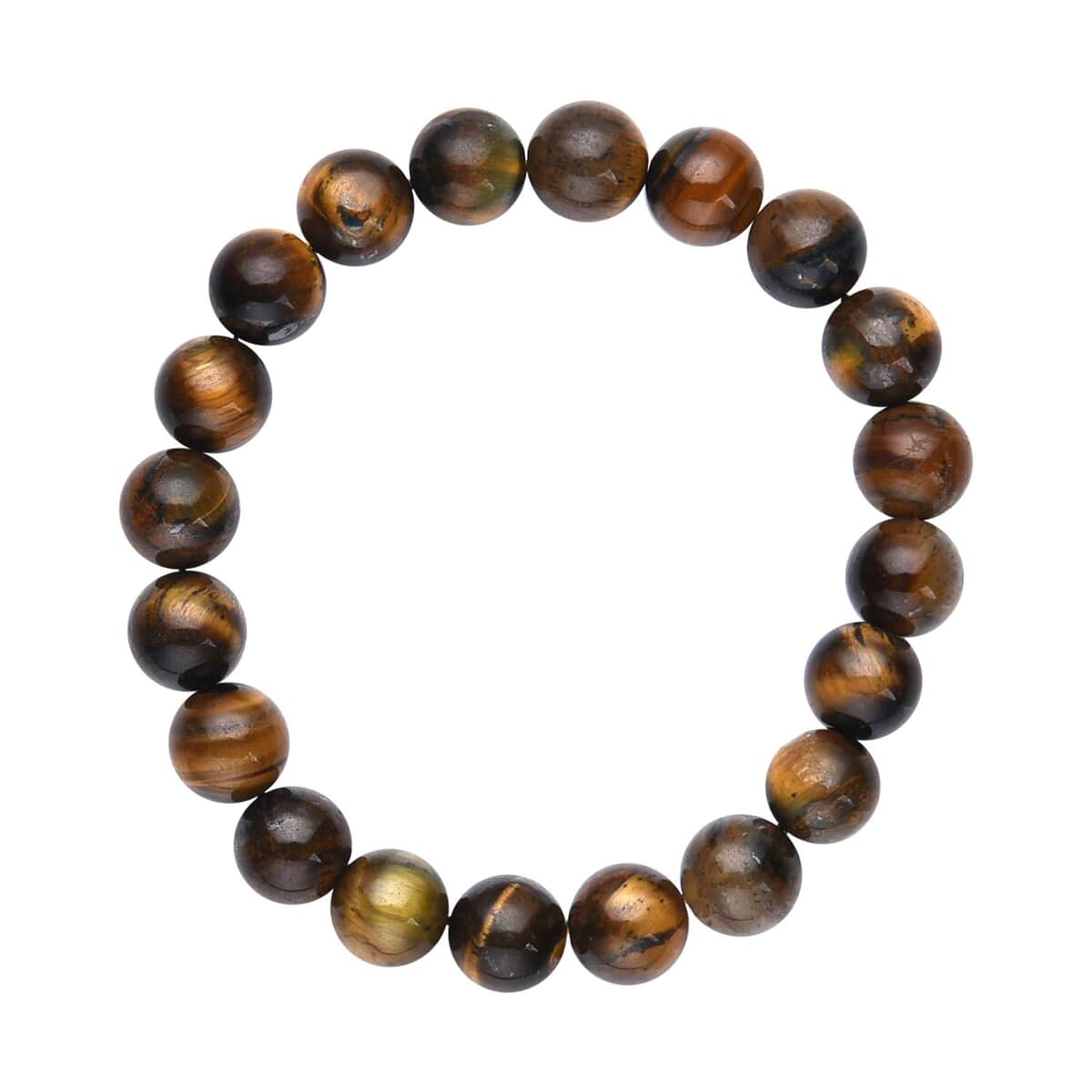 South African Yellow Tiger's Eye Beaded Stretch Bracelet 163.00 ctw image number 0