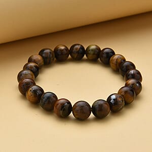 Yellow Tiger's Eye Beaded Stretch Bracelet 163.00 ctw