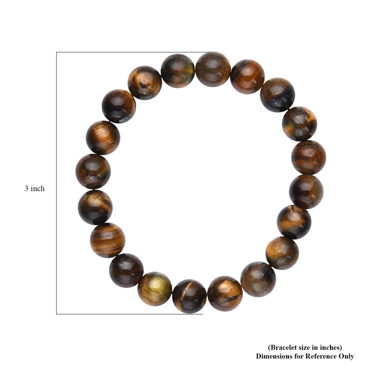 South African Yellow Tiger's Eye Beaded Stretch Bracelet 163.00 ctw image number 4