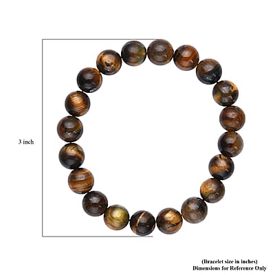 Yellow Tiger's Eye Beaded Stretch Bracelet 163.00 ctw