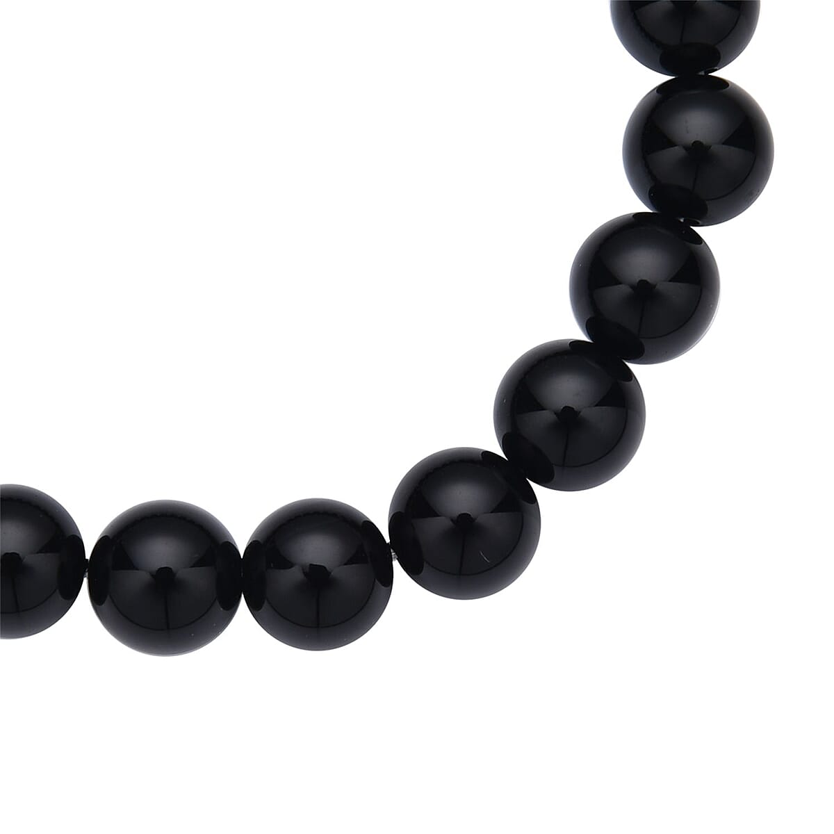  Black Onyx Beaded Stretch Bracelet 144.00 ctw image number 3