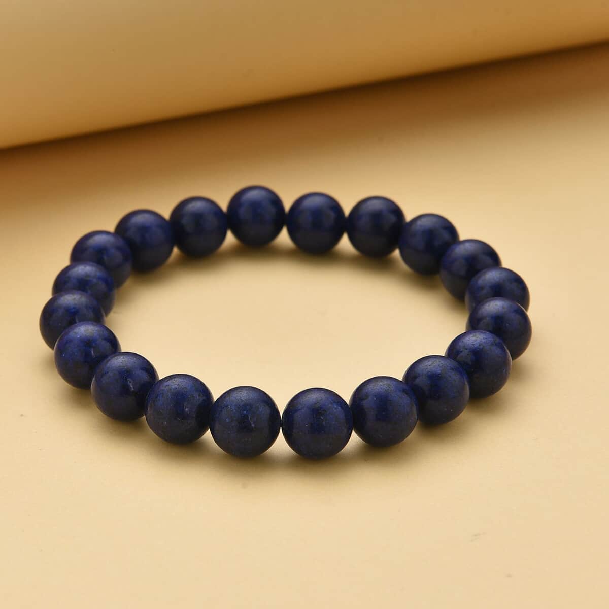 Lapis Lazuli Beaded Stretch Bracelet 156.00 ctw image number 1