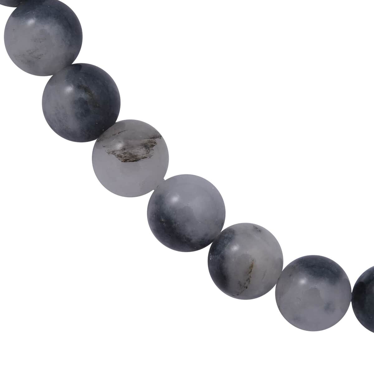 Black Tourmalinated Quartz (D) Beaded Necklace 18 Inches in Sterling Silver 250.00 ctw image number 2