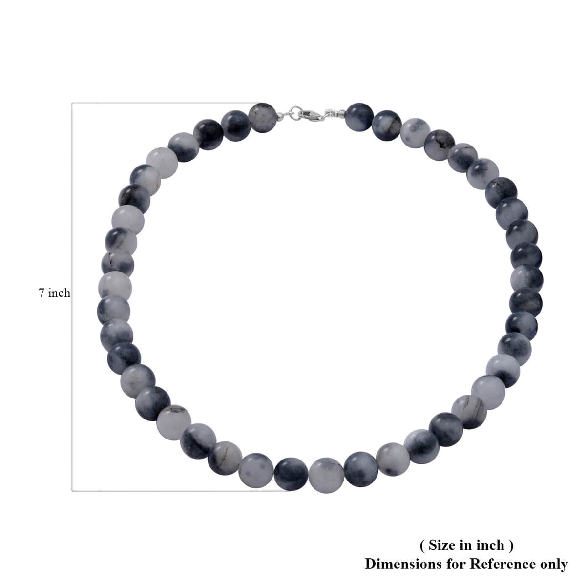 Black Tourmalinated Quartz (D) Beaded Necklace 18 Inches in Sterling Silver 250.00 ctw image number 4