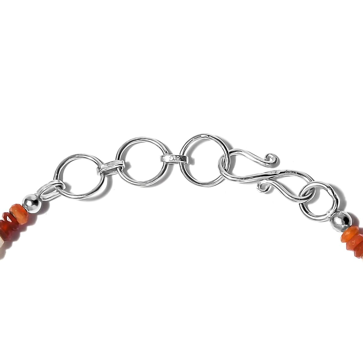 Shades of Fire Opal Beaded Bracelet in Sterling Silver (7.25 In) 15.25 ctw image number 2