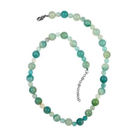 Amazonite Beaded Necklace 18-20 Inches in Rhodium Over Stainless Steel 168.00 ctw image number 0