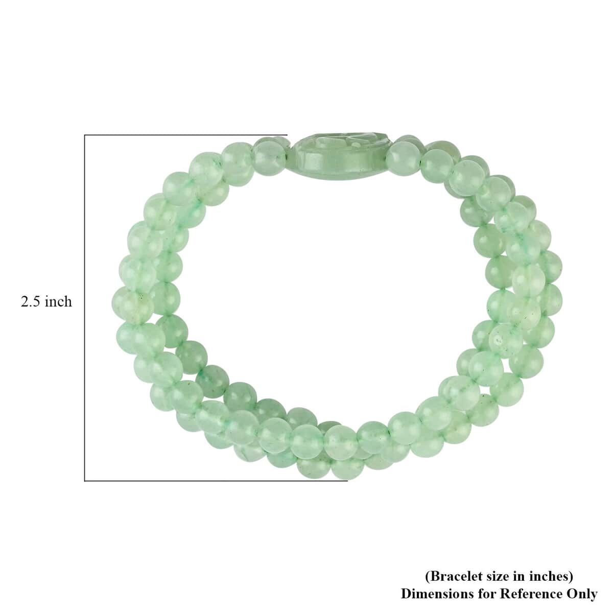 Green Aventurine Stretch Beaded Bracelet| Carved Dragon Bracelet| Multi Strand Beaded Jewelry For Women 165.00 ctw image number 3