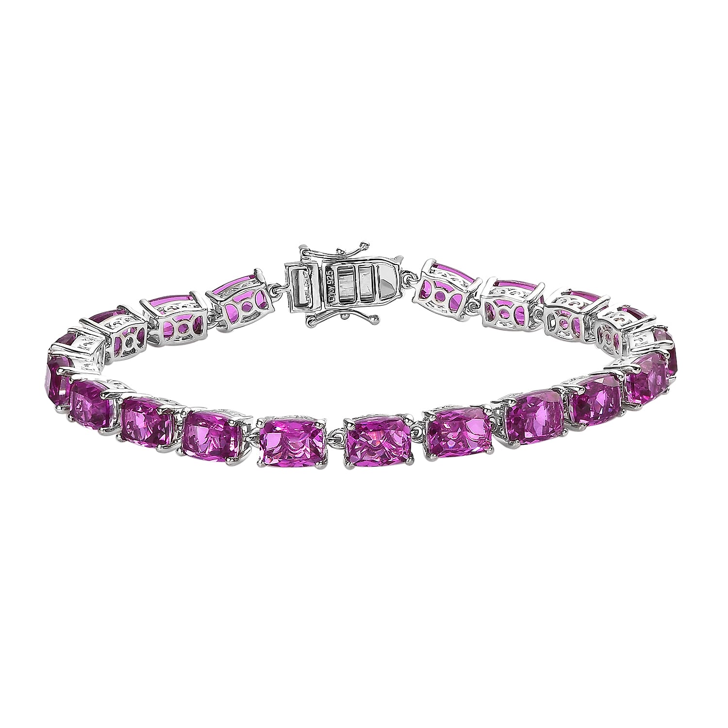 Patroke Quartz Tennis Bracelet in Platinum Over Sterling Silver (7.25 In) 14 Grams 31.15 ctw