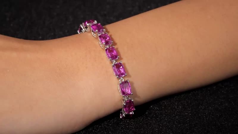 Patroke Quartz Tennis Bracelet in Platinum Over Sterling Silver (7.25 In) 14 Grams 31.15 ctw