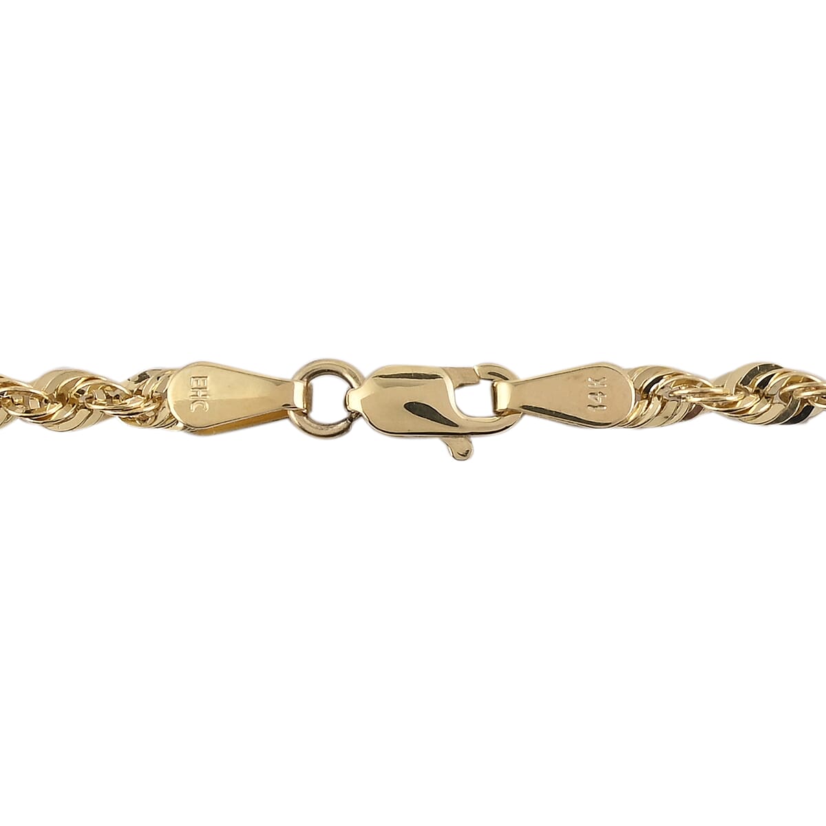 California Closeout Deal 14K Yellow Gold 1.9mm Laser Rope Necklace 20 Inches 2.2 Grams image number 2