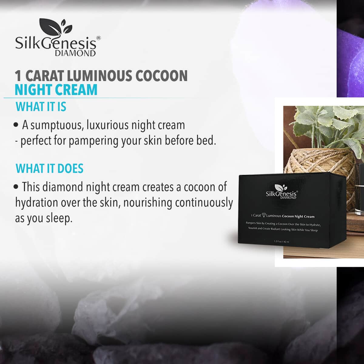 Silk Genesis 1ct Luminous Diamond Cocoon Night Cream 1.5 oz. image number 4